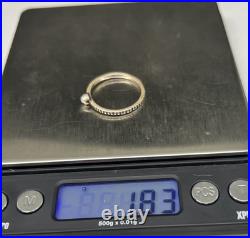 James Avery Retired 925 Sterling Silver Tiny Gray Pearl Stackable Ring Size 10