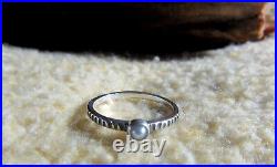 James Avery Retired 925 Sterling Silver Tiny Gray Pearl Stackable Ring Size 7