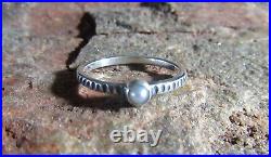 James Avery Retired 925 Sterling Silver Tiny Gray Pearl Stackable Ring Size 7