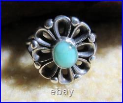 James Avery Retired 925 Sterling Silver Turquoise De Flores Ring Size 6