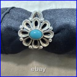 James Avery Retired 925 Sterling Silver Turquoise De Flores Ring Size 8