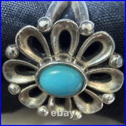 James Avery Retired 925 Sterling Silver Turquoise De Flores Ring Size 8