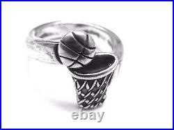 James Avery Retired Basketball Ring Sterling Silver Vintage Size 6.5