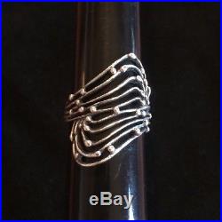 James Avery Retired Bead Ripple Modernist Sterling Silver Ring Size 8.5