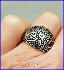 James Avery Retired Beaded Flower Ring with JA Box/Pouch