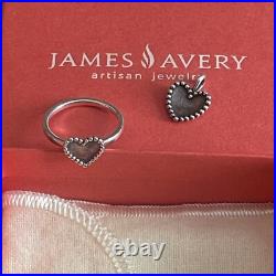 James Avery Retired Beaded Heart Ring And Pendant Set