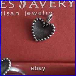 James Avery Retired Beaded Heart Ring And Pendant Set