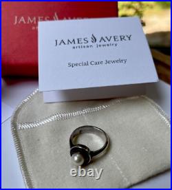 James Avery Retired Beaded Sterling Silver Vintage Pearl Ring