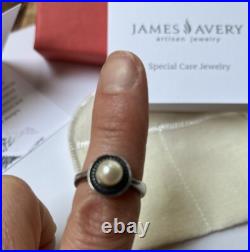 James Avery Retired Beaded Sterling Silver Vintage Pearl Ring