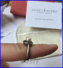 James Avery Retired Beaded Sterling Silver Vintage Pearl Ring