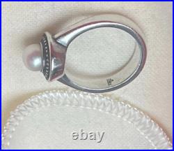 James Avery Retired Beaded Sterling Silver Vintage Pearl Ring