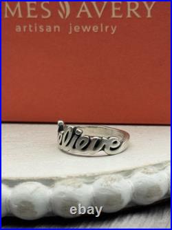 James Avery Retired Believe Ring Size 4 / 2.64 Grams