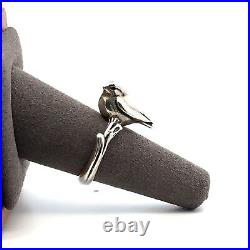 James Avery Retired Bird on a Branch Sterling Silver Ring Size 8