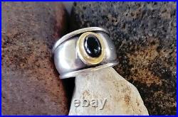 James Avery Retired Black Onyx 18kt. 925 Christina Ring Excellent Patina Vtg
