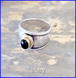 James Avery Retired Black Onyx 18kt. 925 Christina Ring Excellent Patina Vtg