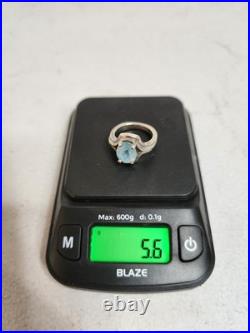 James Avery Retired Blue Topaz Adriana Sterling Silver Ring Size 4.5