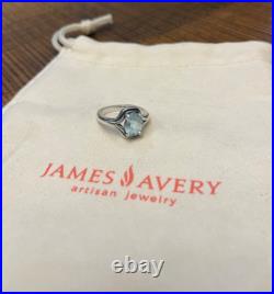 James Avery Retired Blue Topaz Adriana Sterling Silver Ring Size 8