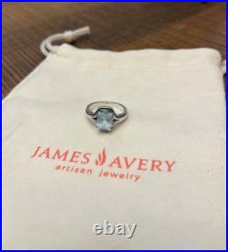 James Avery Retired Blue Topaz Adriana Sterling Silver Ring Size 8