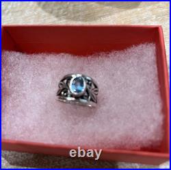James Avery Retired Blue Topaz Silver Vines Ring Size 6 WithJames Avery Box EUC