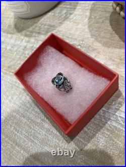 James Avery Retired Blue Topaz Silver Vines Ring Size 6 WithJames Avery Box EUC