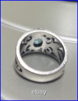 James Avery Retired Blue Topaz Silver Vines Ring Size 6 WithJames Avery Box EUC
