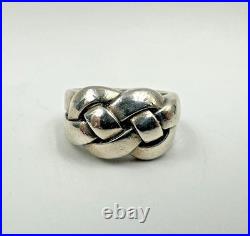 James Avery Retired Bold Knot Woven Ring Wonderful Design Rare JA Piece! Sz 6.5
