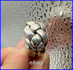 James Avery Retired Bold Knot Woven Ring Wonderful Design Rare JA Piece! Sz 6.5