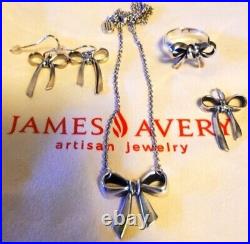 James Avery Retired Bow Set, Ring Size 8 Or 9