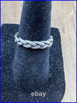 James Avery Retired Braided Rope Band Ring Sterling Silver Twisted Woven Sz 5.5
