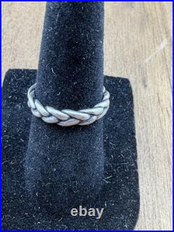 James Avery Retired Braided Rope Band Ring Sterling Silver Twisted Woven Sz 5.5