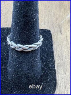 James Avery Retired Braided Rope Band Ring Sterling Silver Twisted Woven Sz 5.5