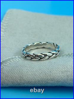 James Avery Retired Braided Rope Band Ring Sterling Silver Twisted Woven Sz 5.75 James Avery Retired Braided Rope Band Ring Sterling Silver Twisted Woven Sz 5.75