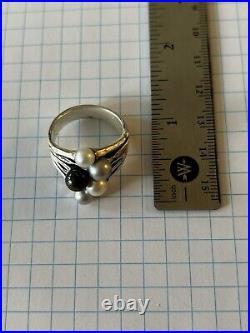 James Avery Retired Burgeon Pearl Silver Ring Size 10 Free Shipping