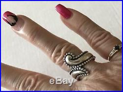 James Avery Retired Bypass Swirl Beaded Ring Size 8.5 Band Sterling Silver