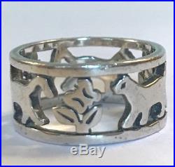 James Avery Retired Cat Band Ring Size 6 Sterling Silver X Rare Ja Box