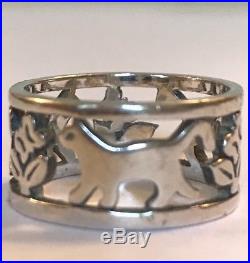 James Avery Retired Cat Band Ring Size 6 Sterling Silver X Rare Ja Box