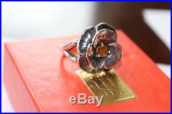 James Avery Retired Citrine Flower Sterling Silver Ring