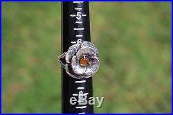 James Avery Retired Citrine Flower Sterling Silver Ring