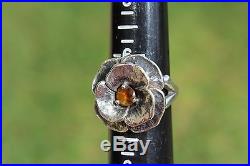 James Avery Retired Citrine Flower Sterling Silver Ring