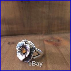 James Avery Retired Citrine Flower Sterling Silver Ring SZ 8