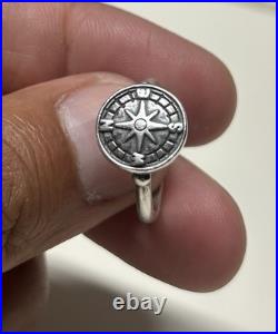 James Avery Retired Compass Life's Journey Sterling Silver 925 Ring Size 8