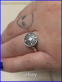 James Avery Retired Compass Life's Journey Sterling Silver 925 Ring Size 8