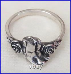 James Avery Retired Cowgirl Boots & Roses Western Ring Sz 7 Sterling Silver 925