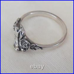 James Avery Retired Cowgirl Boots & Roses Western Ring Sz 7 Sterling Silver 925