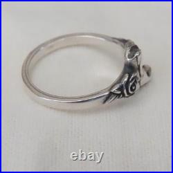 James Avery Retired Cowgirl Boots & Roses Western Ring Sz 7 Sterling Silver 925