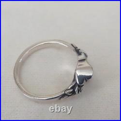 James Avery Retired Cowgirl Boots & Roses Western Ring Sz 7 Sterling Silver 925