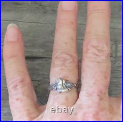James Avery Retired Cowgirl Boots & Roses Western Ring Sz 7 Sterling Silver 925