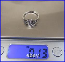 James Avery Retired Cowgirl Boots & Roses Western Ring Sz 7 Sterling Silver 925
