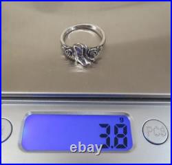 James Avery Retired Cowgirl Boots & Roses Western Ring Sz 7 Sterling Silver 925