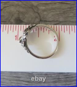 James Avery Retired Cowgirl Boots & Roses Western Ring Sz 7 Sterling Silver 925